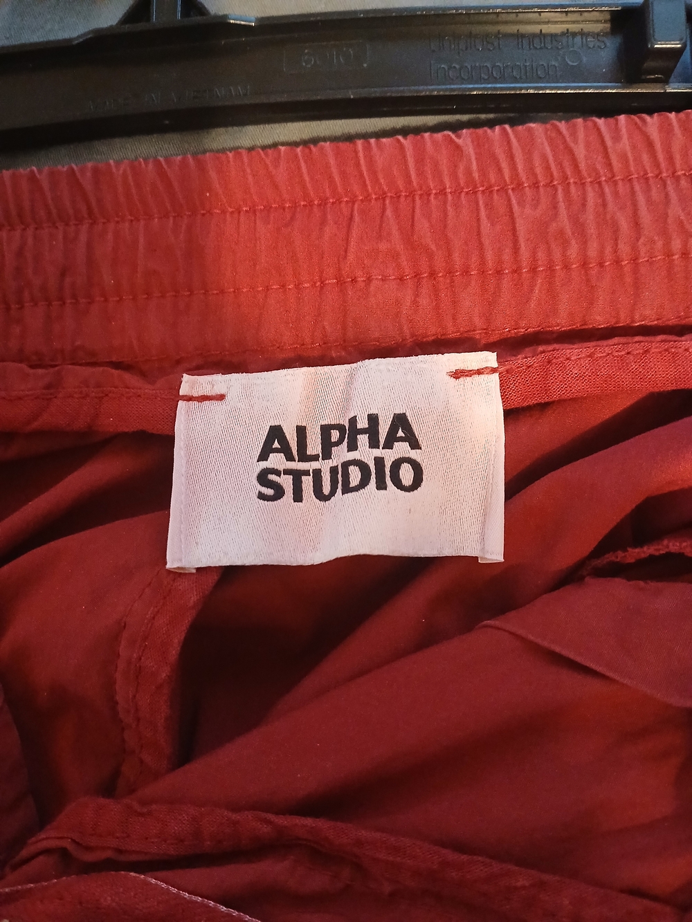 Studio Brick Red Elastic Waist Trousers